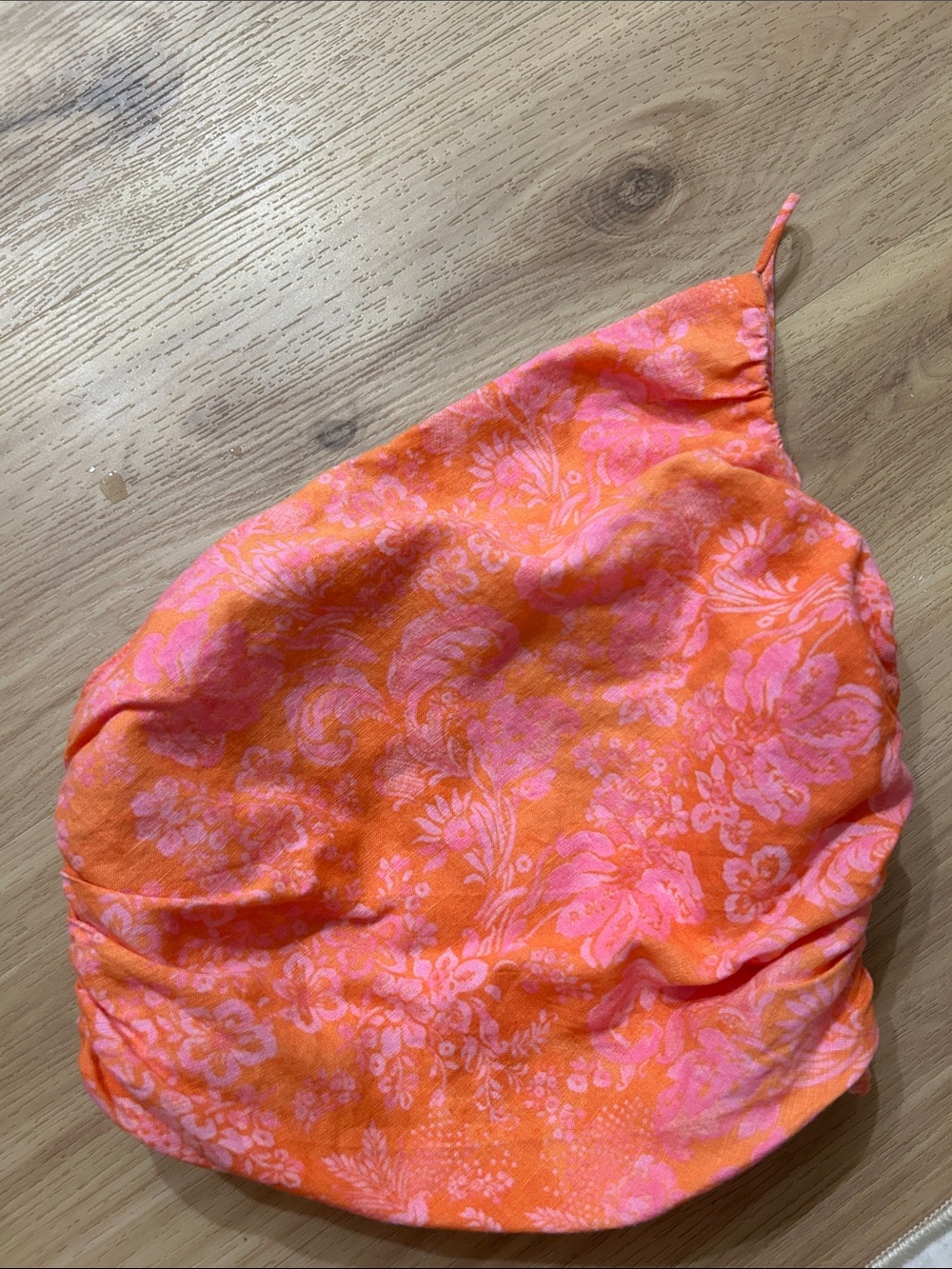 Zara Orange & Pink Floral Halter Top